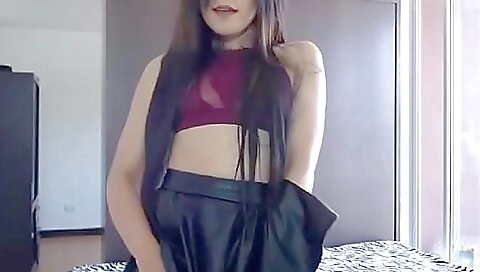 Amateur blonde actress stretches her body and undresses