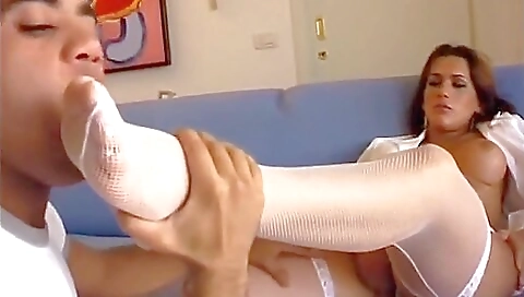 Nurse with a nice body is on display in a hardcore scene