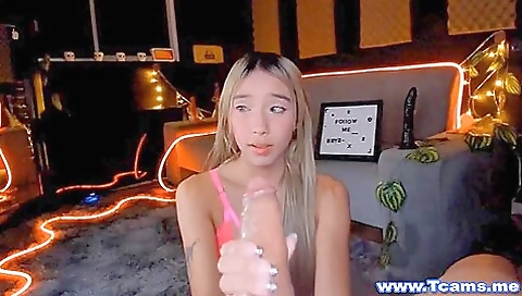 Tattooed blonde with a fat dick gets it pounded inside