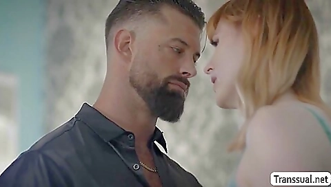 Funny red head milf sucks her man's dick and gets fucked
